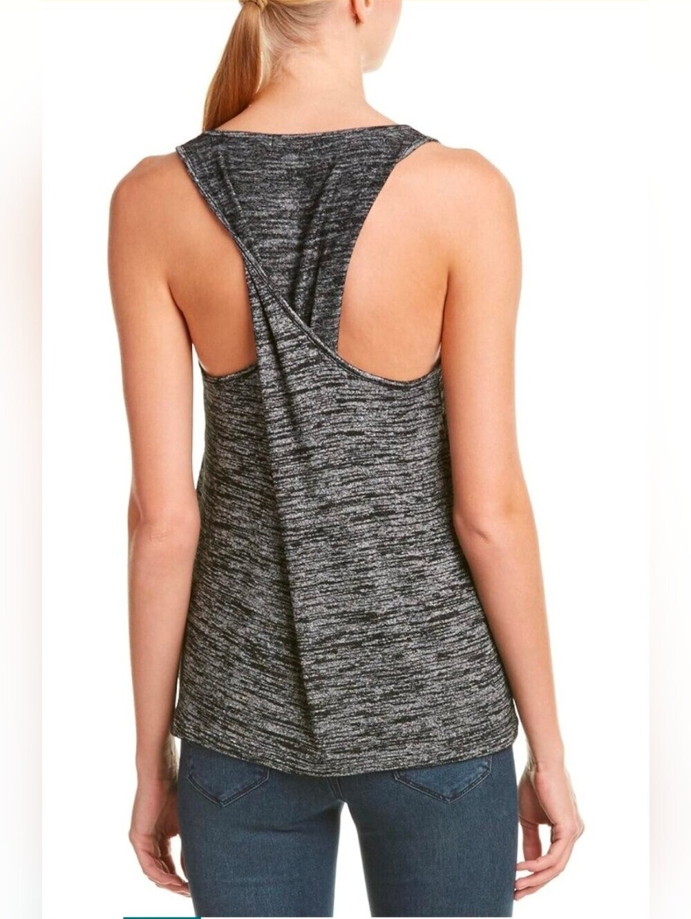 Rag & Bone | Slub Twisted Back Black Heather Tank Top Size Small